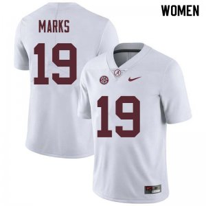 NCAA Women's Alabama Crimson Tide #19 Xavian Marks Stitched College Nike Authentic White Football Jersey BH17P35EH